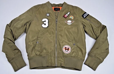 Chaqueta Vintage Timing Talla M Años 90 Brillante Militar Verde Naranja Forro Acolchado Foto 1 de 4