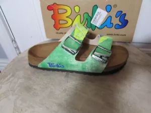 new BIRKI'S Narrow Width Original Santiago Brazil Flag slipper Sz 38/8 - Picture 1 of 19