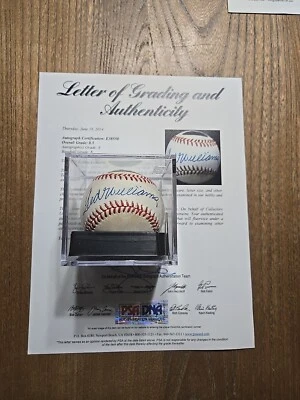 🔥 Ted Williams Signed AL Baseball PSA DNA Graded MINT 9 AUTO MLB HALL FAME SHLF - Image 1 of 4