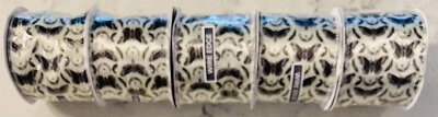 Set Of 5 NEW Halloween Wire Edge Satin Ribbon Mysterial - Moths - Image 1 of 4