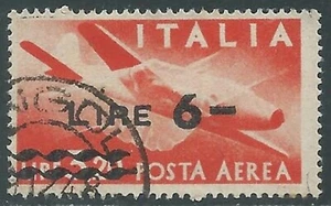 1947 ITALIEN LUFTPOST GEBRAUCHT ÜBERDRUCKT 6 VON 3,20 LIRE - RE26-7 - Bild 1 von 1
