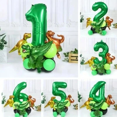 Globos de aluminio de dinosaurio 19 piezas globos de aire niños cumpleaños T-REX RAPTOR Dino Reino Unido Foto 1 de 4