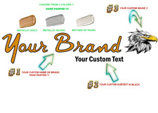 Custom Made Headstock Decal.100% Custom. Classic Style Font. Your Brand Names
