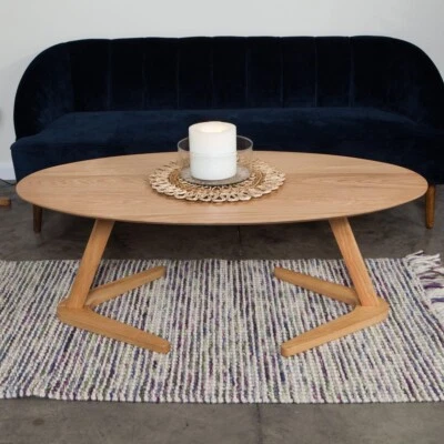 BO LIVING Fawler Coffee Table GPLAN STYLE Oval Wood Light Oak 120x60x45cm RRP £300