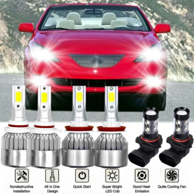 Faros antiniebla LED para Toyota Solara 2004-2006 bombillas de haz alto y bajo 6000 k Foto 1 de 4