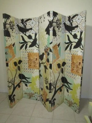 Разделитель комнаты тропический рай многоцветный птицы и листья 3 изделия панели комплект 2 - Изображение 1 из 4