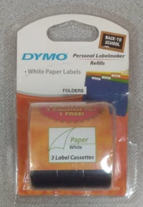 Dymo Personal Labelmaker Refills 1/2''W x 13'L 3 cassettes Refill white Free s/h - Picture 1 of 6