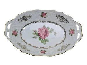 Vintage - Schumann Bavaria German US Zone 8" Bouquet Oval Serving Platter - Picture 1 of 6