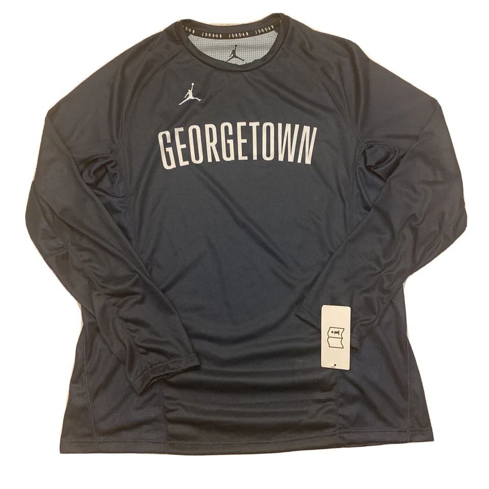 Nike Jordan Georgetown Hoyas Basketball Long Sleeve Shirt Women's M Navy 928698