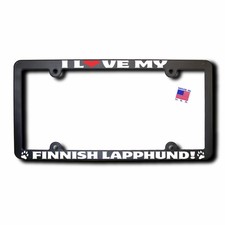 I Love My Finnish Lapphund License Plate Frame