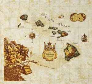 Ocean Island Hawaii Aboriginal Cushion Panel Sewing Quilting Fabric 56cm x 47cm  - Imagen 1 de 2