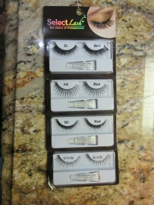 Select Lash-Choice Of Professionals Black Eye Lashes S1,S42 S47 & S747M 4 Prs - Image 1 of 4