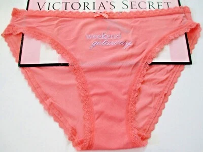 Sexy Bikini Panty VICTORIA'S SECRET VS Naranja Malla Transparente XL Elástico Encaje Ribete Foto 1 de 4
