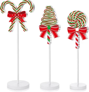3 Pcs Wooden Christmas Decor Winter Tiered Tray Decor Cute Candy Centerpieces Wo - Picture 1 of 12