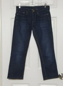 Banana Republic Womens Capri Jeans Straight Denim Mid Rise Dark Wash Size 26 - Picture 1 of 4