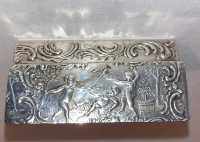 Antigua caja de baratijas de píldoras de plata J D Schleissner & Sohn Hanau Alemania juego infantil Foto 1 de 4