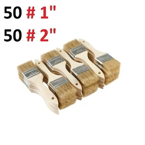 Mix of  50# 2" and 50 # 1" Chip Brushes Perfect for Adhesives Paint 1 and 2 Inch - Picture 1 of 9