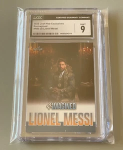2023 Leaf ReImagined LIONEL MESSI Soccer 597 Print Run SP Card CGC 9 Graded MINT - Picture 1 of 5