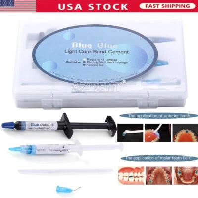 Dental Blue Glue Orthodontic Adhesive Light Cure Band Cement Shade Blue Glue Kit - Image 1 of 4