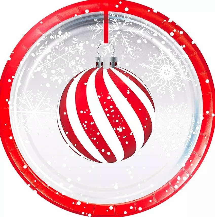 Creative Converting Holiday Ornaments Dessert Plates, 7", Multi-color - Image 1 of 1