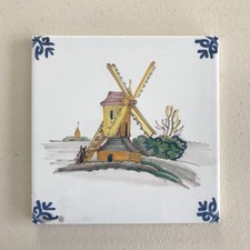 Westraven 5" Royal Delft Tile Windmill Multicolor