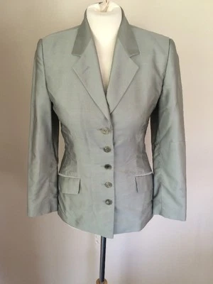 Chaqueta Blazer NARCISCO RODRIGUEZ Italia Mezcla Seda Ajustada Gris Azul TALLA US 6 Foto 1 de 4