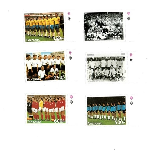 Tanzania 1998 - Pre World Cup Football - Set of 6 Stamps - MNH Cover