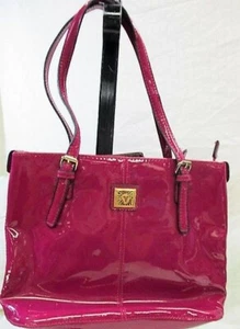 Anne Klein Large Plum Patent Leather Finish Purse - Picture 1 of 5