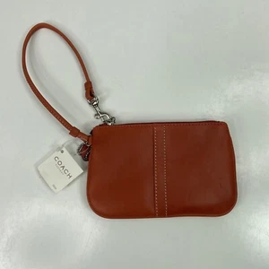 Coach Wallet Burnt Orange Leather Wristlet F42389 - Picture 1 of 8