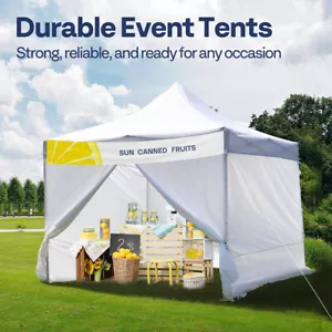 10 x 10 Pop up Canopy Commercial Outdoor Party Tent with Sidewalls Roller Bag - Picture 1 of 7