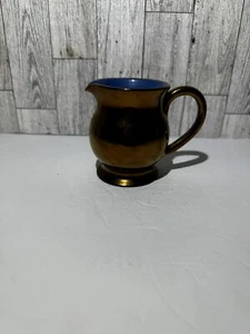 Vintage Creigiau Pottery Wales Welsh Copper Blue Milk Jug Creamer Pitcher - Picture 1 of 5