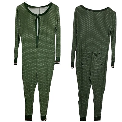 Hearth And Hand (Magnolia): One-Piece Pajamas, Size Womens M Green Christmas new - Image 1 of 4