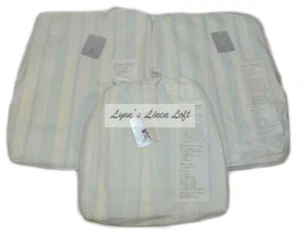 Rachel Ashwell Couture Westminster blau weiß gestreift 4P QUEEN LAKEN SET NEU $ 364 - Bild 1 von 10