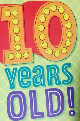 Happy Birthday 10 Years Old Happy 10th Birthday 5”x7” Hallmark Greeting Card Ten