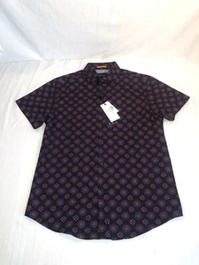 New Men’s Denim & Flower Short Sleeve Casual Button Up Shirt Size Small Multi - Picture 1 of 8