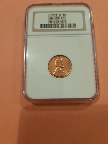 Certified Uncirculated Lincoln Memorial Cent NGC 701762-016 1963-D MS65 RD Cover