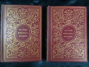 The Poetical Works of Oliver Wendell Holmes 1892 Decorated Covers 2 Vol HC Set - Imagen 1 de 5