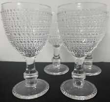 New Set of 4 Cupcakes & Cashmere Clear HOBNAIL Water & Wine Goblets (9.97 OZ)