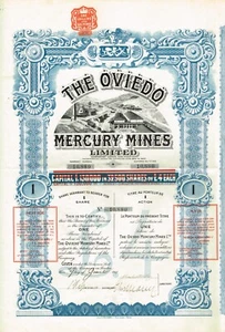 SPANIEN OVIEDO MERKUR MINEN Aktienzertifikat / Anleihe 1907 - Bild 1 von 1