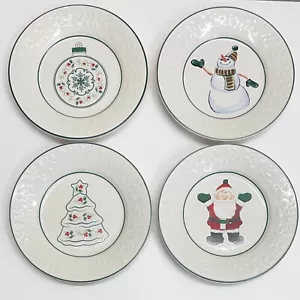 Pfaltzgraff Winterberry 4er Set Akzent 8" Teller Weihnachten Designs Urlaub - Bild 1 von 12