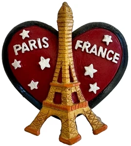 Vintage Ceramic Eiffel Tower Paris France Heart & Stars - Picture 1 of 3