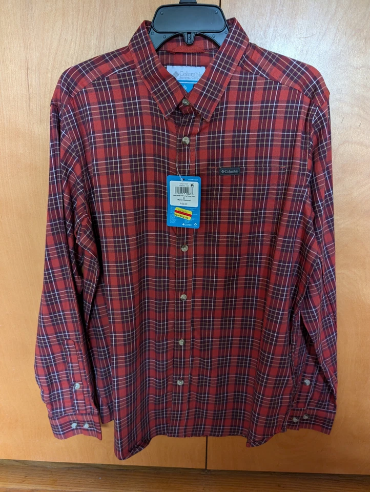 Camisa a Cuadros Columbia Para Hombre Roja Multicolor Vapor Ridge III Mediana Nueva con Etiquetas Foto 1 de 4