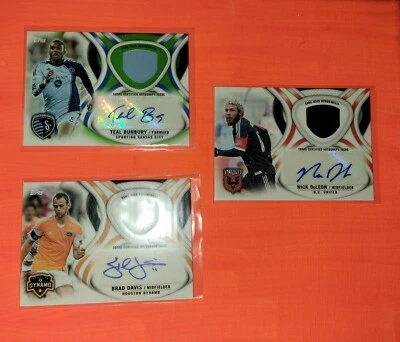2013 Topps MLS Relic Autographs 3 card lot 12.6.2020 - Image 1 of 2