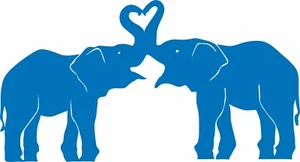 Elephant Kiss Heart Circus Love Trunk Car Truck Window Vinyl Decal Sticker - Bild 1 von 2