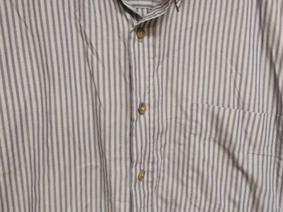 Camisa Harbor Bay HB Para Hombre 1xl Azul Rayas Manga Corta Clásica Con Botones Foto 1 de 4