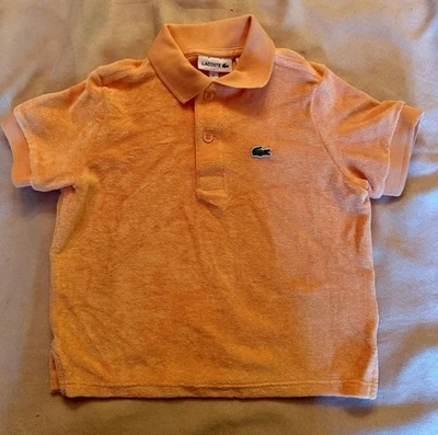 Camisa Polo Lacoste Lt Naranja Melocotón Terry Manga Talla 4 Foto 1 de 2