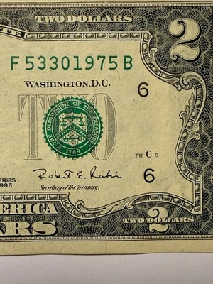 1975 Year Note Two Dollar Bill $2 30 Year Old Note Pair Of 3 Fancy Serial Number - Image 1 of 4