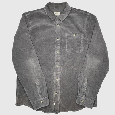 Marine Layer Corduroy Shirt Mens XL Gray Button Front Pocket Overshirt Casual - Image 1 of 4