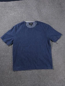 H&M Cotton Blend T-Shirt Women's Size L Blue Denim Hemp Lightweight Breathable - Picture 1 of 8