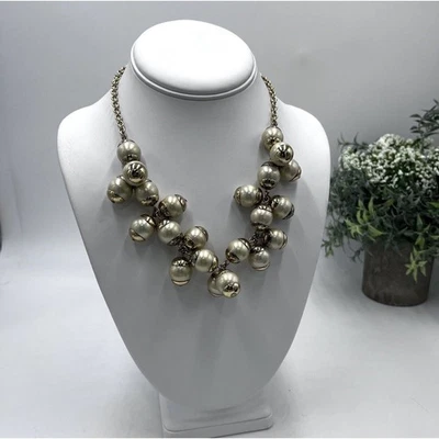 J. Collar Crew Off Blanco Imitación Perla Tono Dorado Racimo Metal Chuchería Espaciadores  Foto 1 de 4